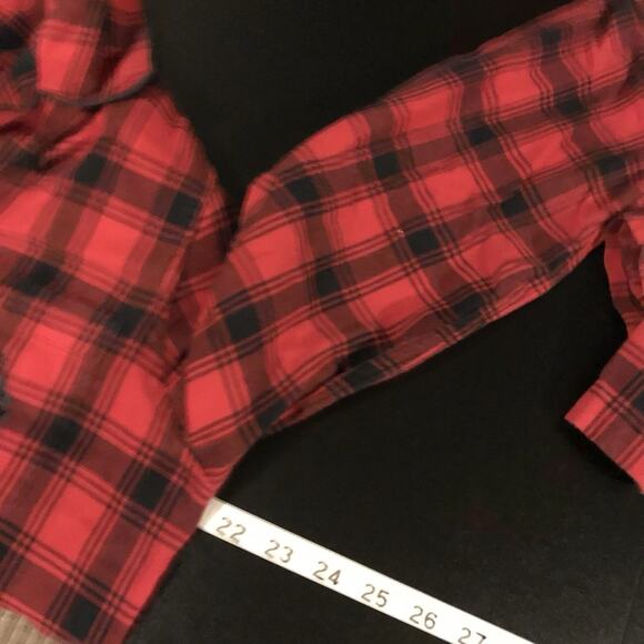 Lauren Ralph Lauren Pajama Set Womens Large Red Flannel Crest‎ Buffalo Plaid - Picture 10 of 15